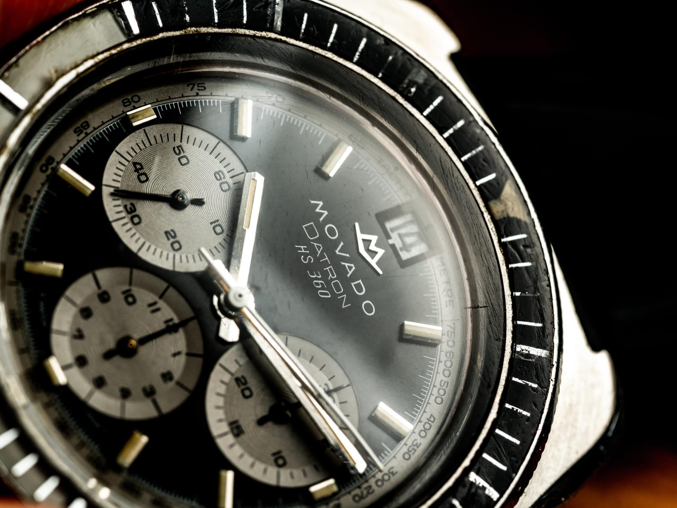 Vintage Movado Datron hs360 zenith el primero watch macro