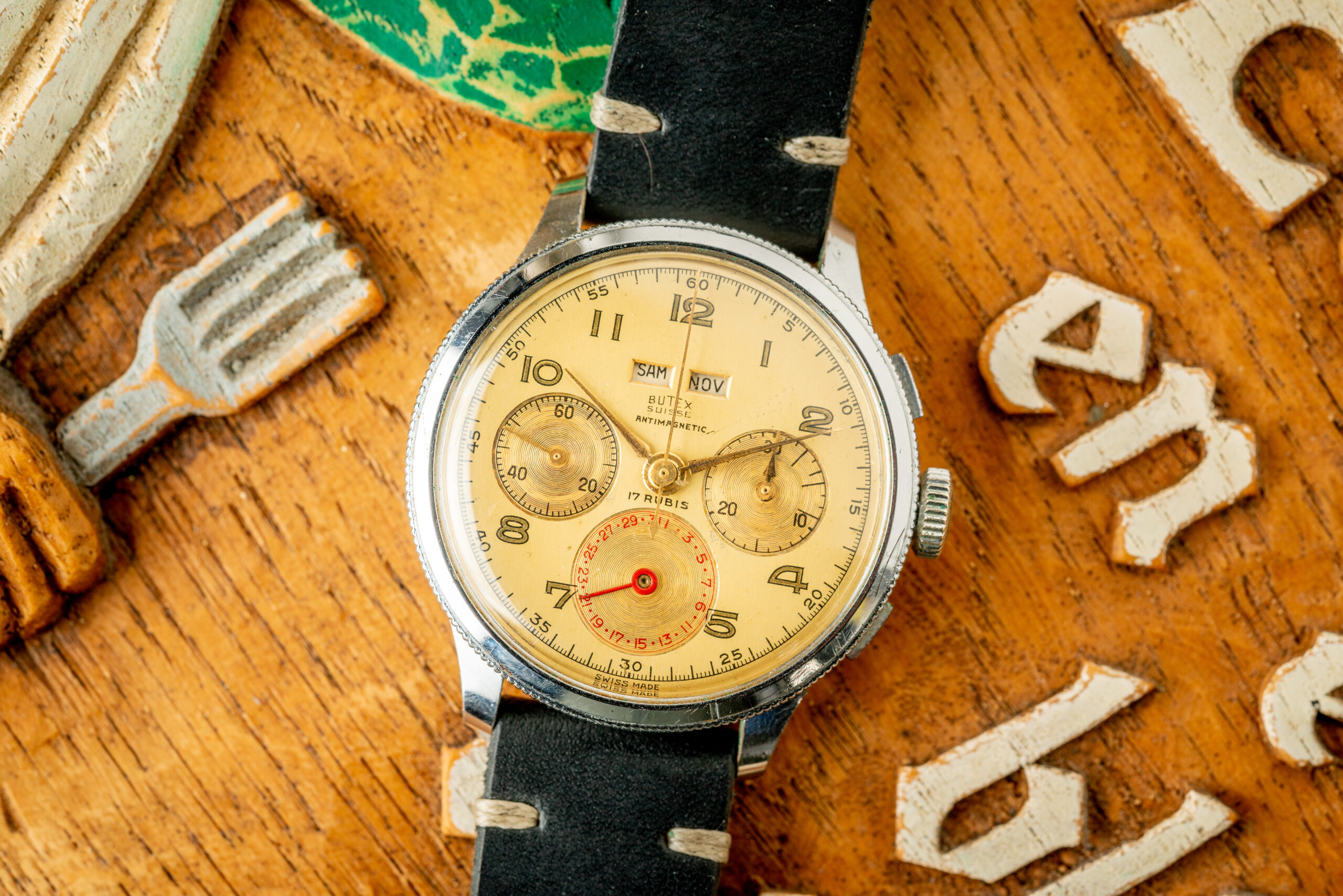 Vintage Butex Chronograph Triple Calendar watch