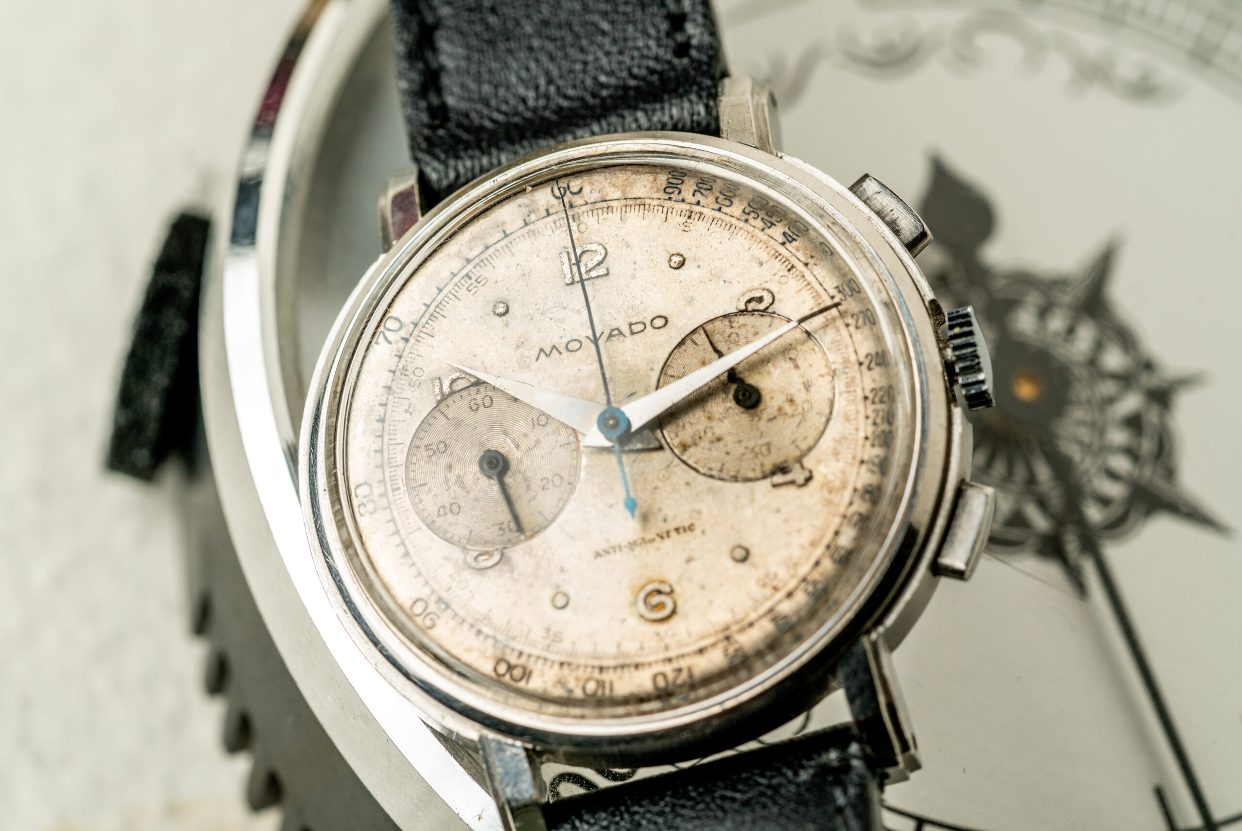 Movado chronograaf 19023 horloge jaren 40